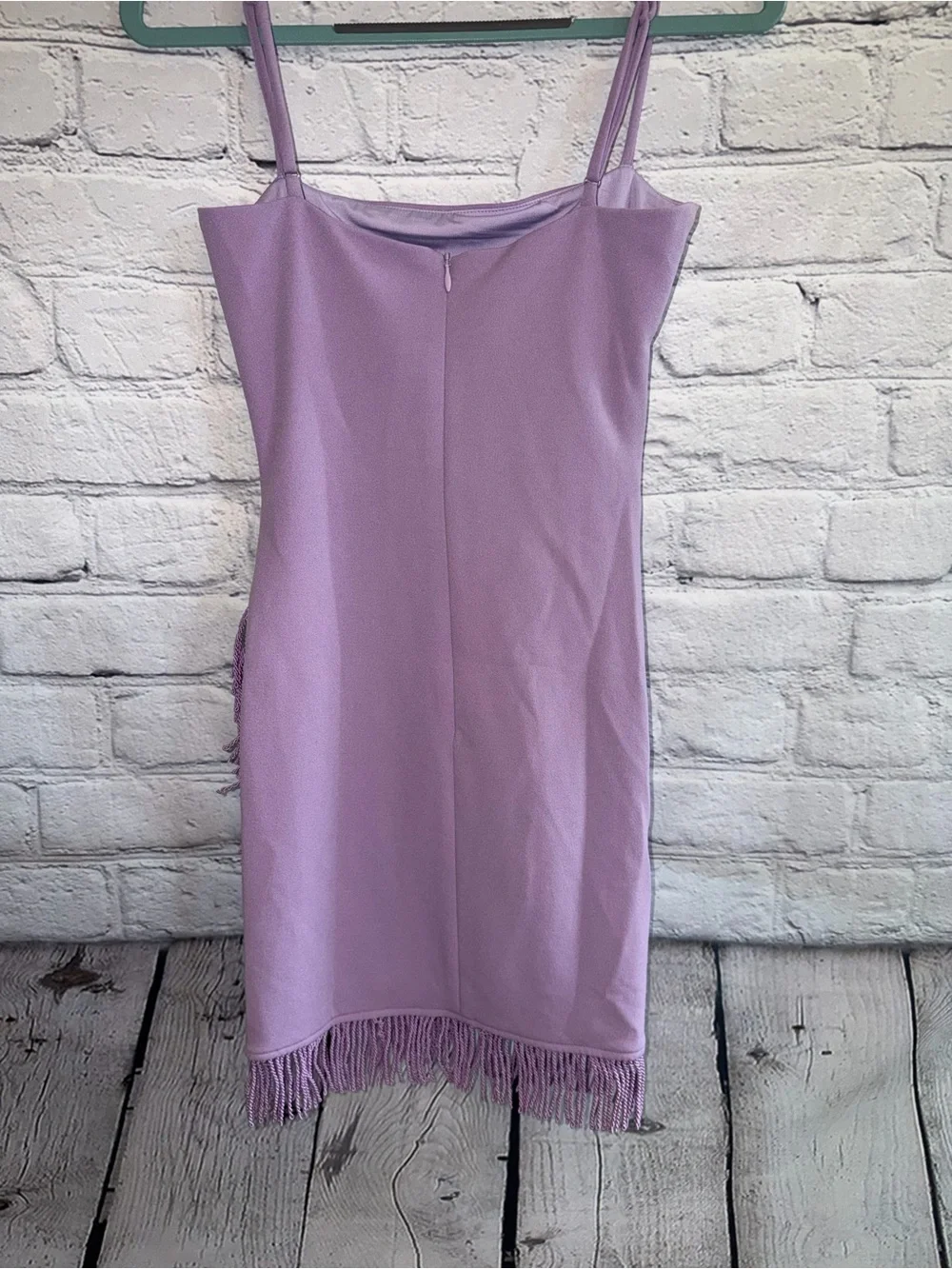 Lilac Fringe Slip Dress - Women's Lavender Spaghetti Strap Dress